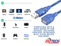 ZATECH Usb Extention Cable 1.5 Mtr