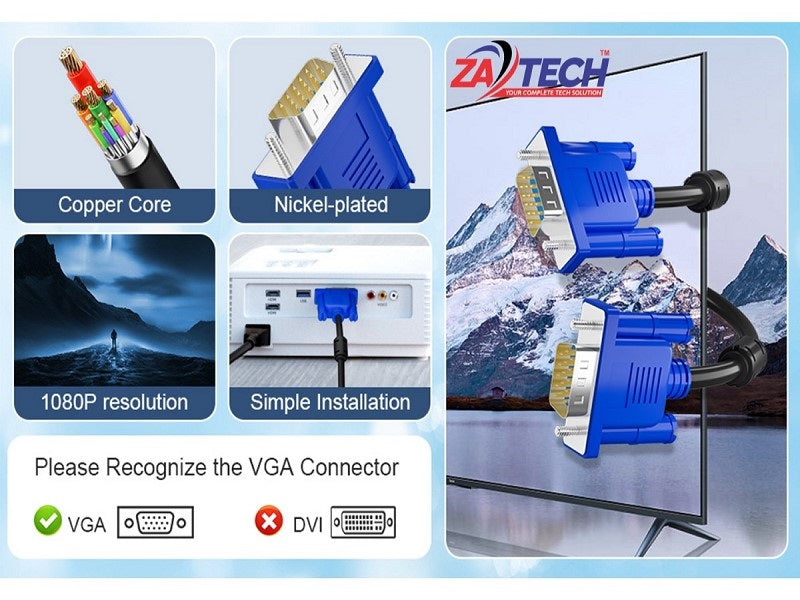 ZATECH  Vga Cable 15 Mtr