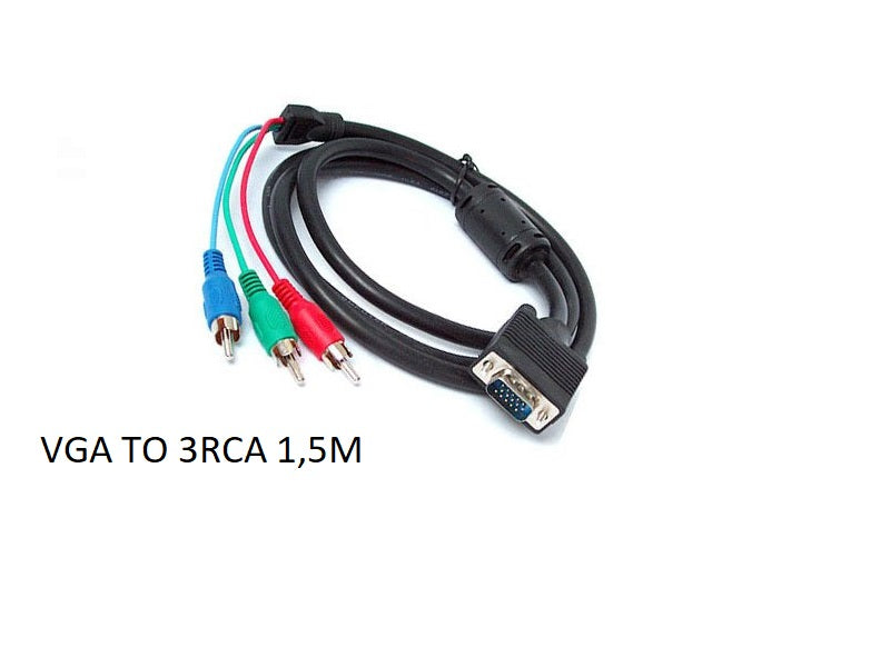 ZATECH Vga To 3 Rca Cable 1.5M
