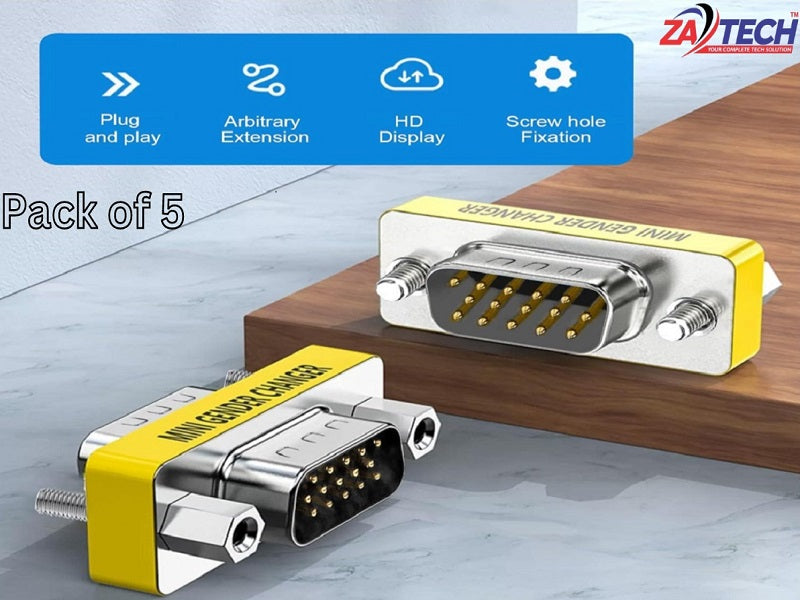 ZATECH Vga Male X Vga Male 5 Pck