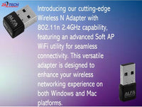 ZATECH Wireless Dongle Usb 2.0- 300Mbps