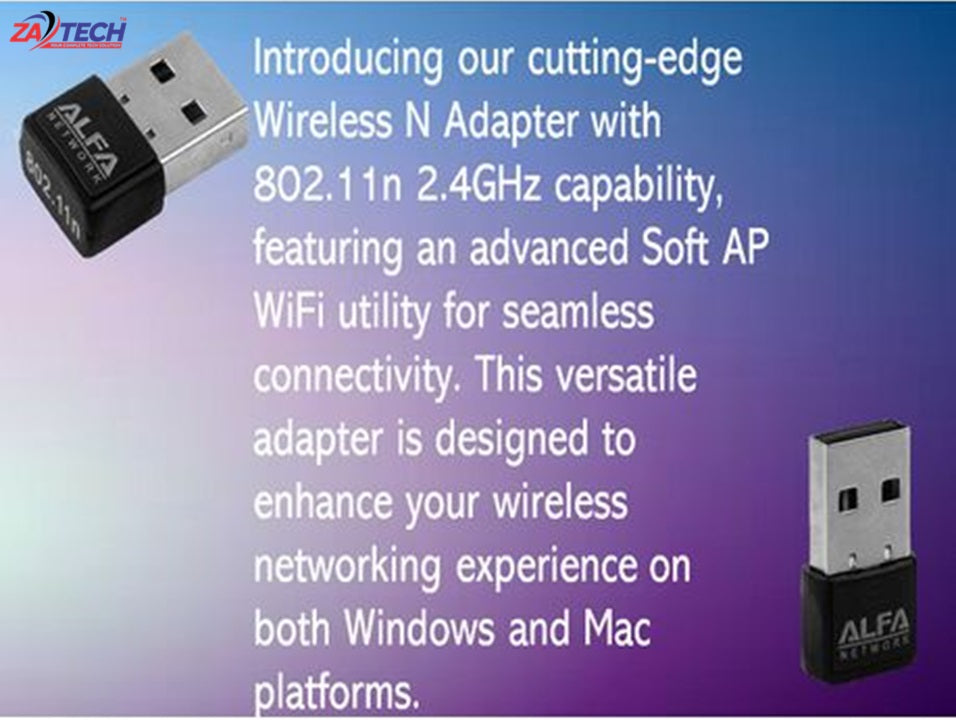 ZATECH Wireless Dongle Usb 2.0- 300Mbps