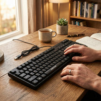 Zornwee ZE-940 USB Wired Keyboard - Laser-Engraved Keys, Splash-Proof – view 3