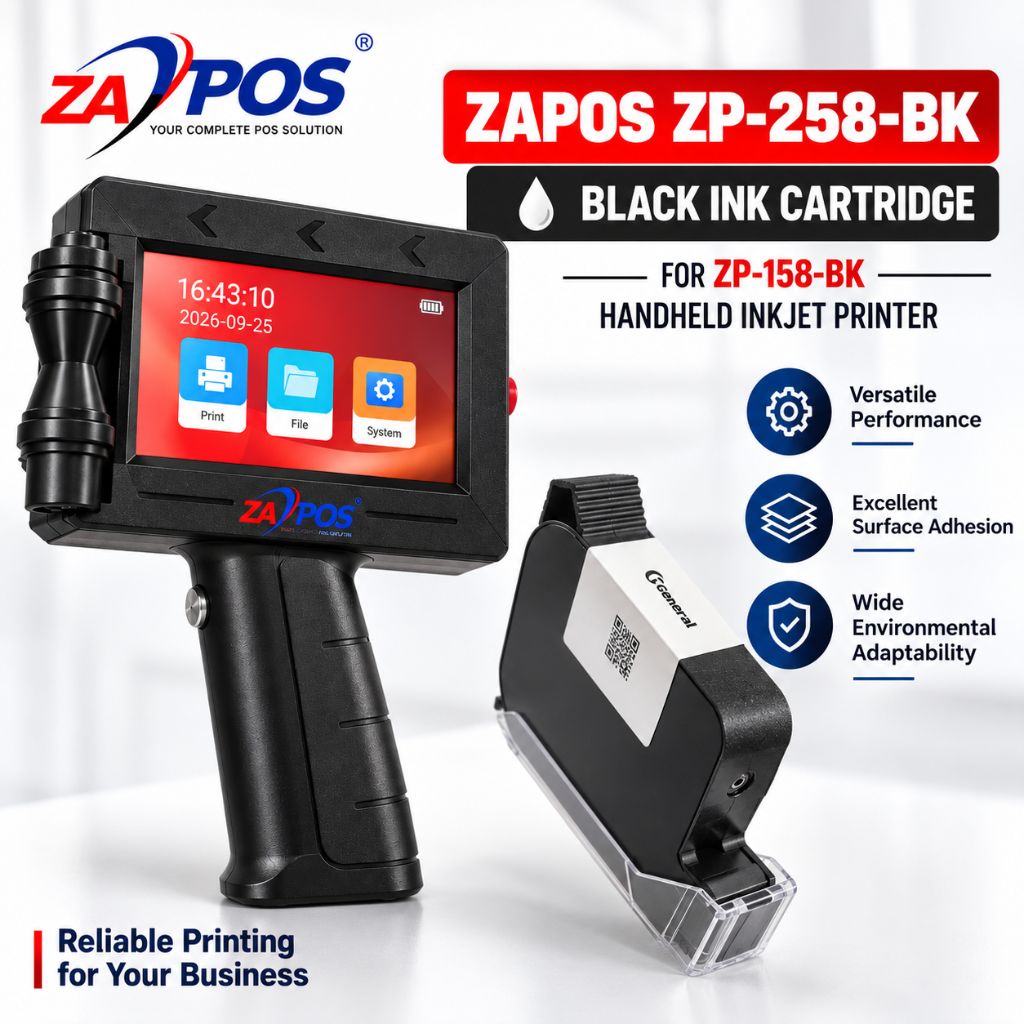 ZAPOS ZP-258-BK Black Ink Cartridge - 12.7mm Replacement for Handheld Inkjet Coder – view 2