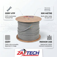 ZATECH CAT5 0.5mm Indoor Cable 500m Drum