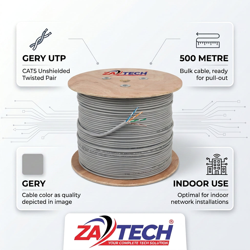 ZATECH CAT5 0.5mm Indoor Cable 500m Drum