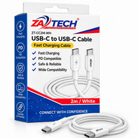 ZATECH USB-C to USB-C Cable 2 Metre Whit