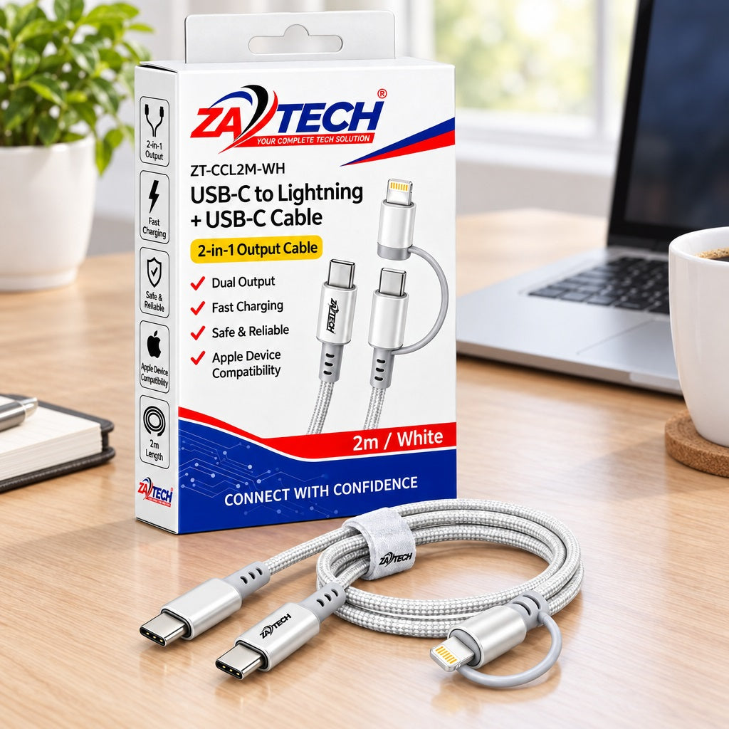 ZATECH USB-C to Lightning Cable 2M White
