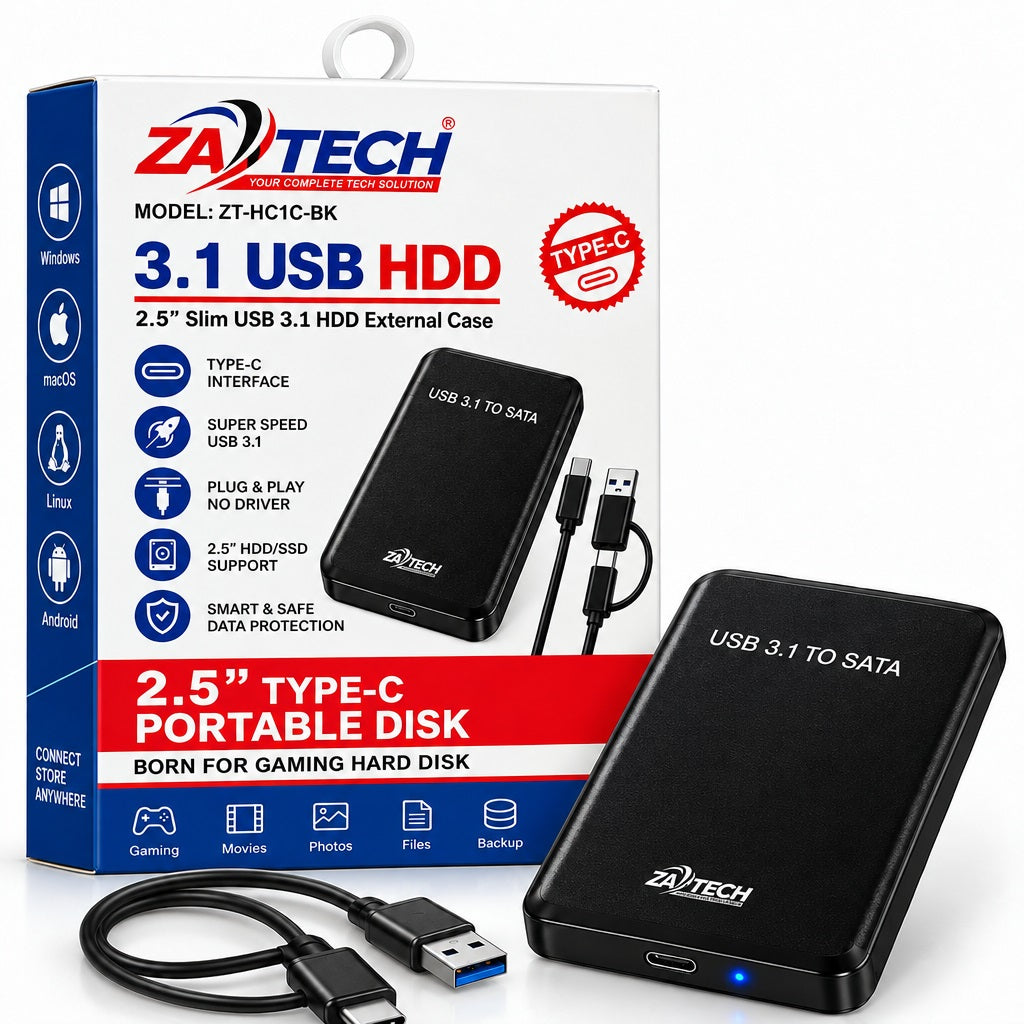 ZATECH 2.5 HDD SSD External Case Type-C