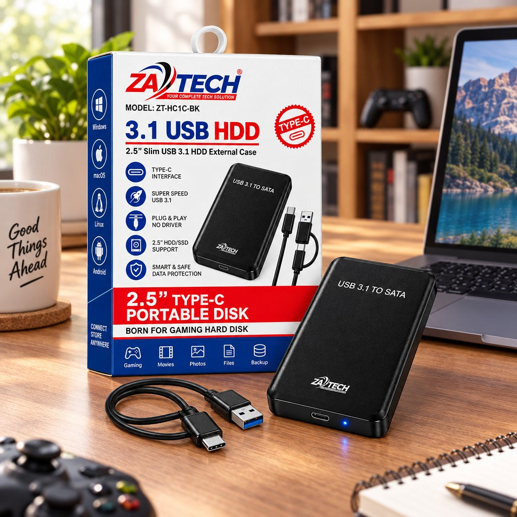 ZATECH 2.5 HDD SSD External Case Type-C