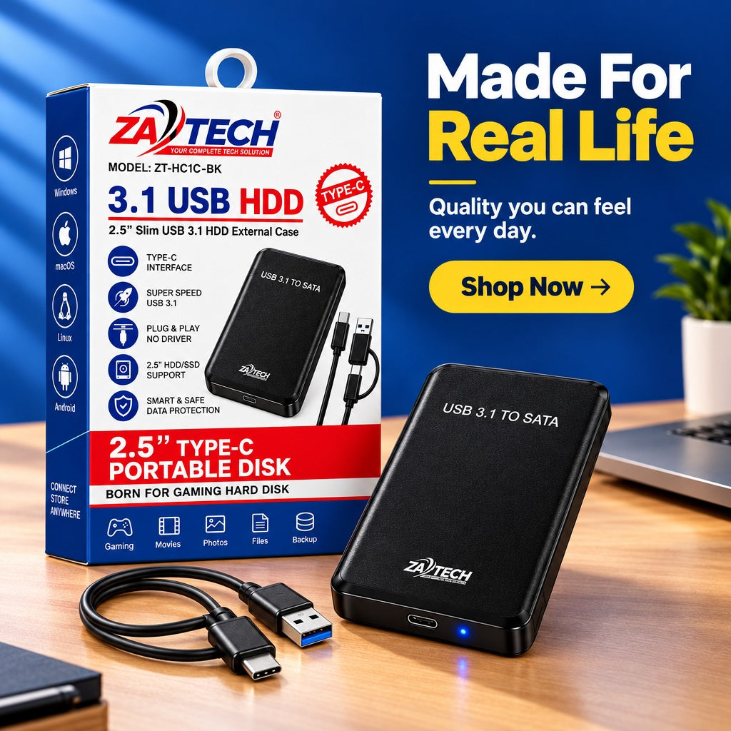 ZATECH 2.5 HDD SSD External Case Type-C