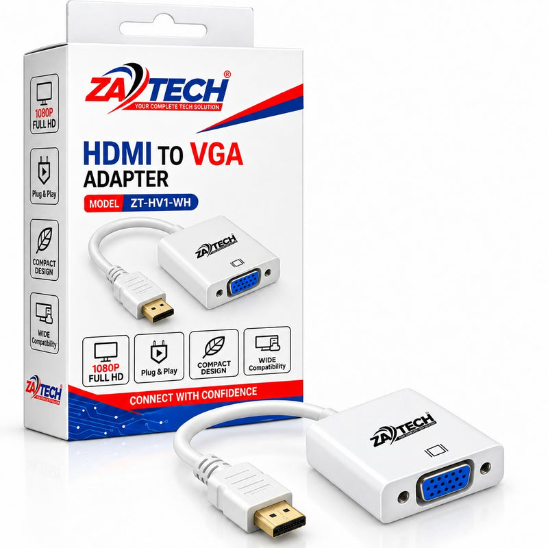 ZATECH HDMI to VGA Video Adapter White