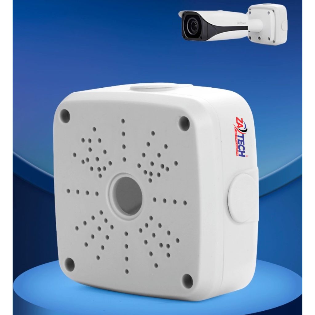 ZATECH white CCTV camera junction box and mounting base (view 3)