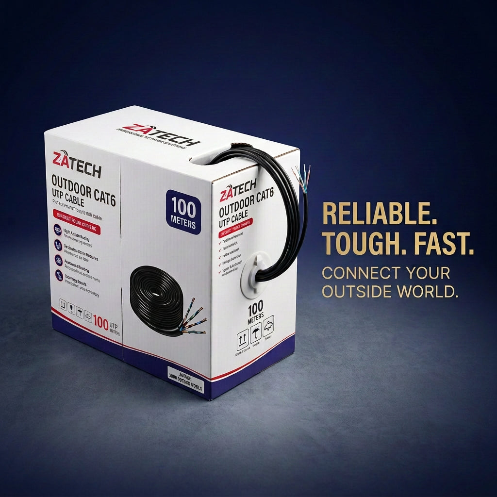 ZATECH CAT6 outdoor network cable, 100m black roll (view 4)
