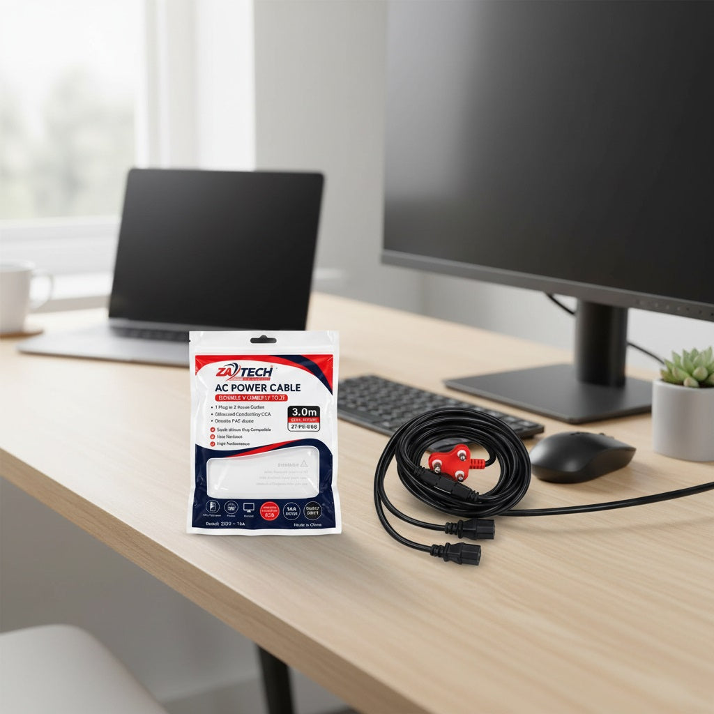 ZATECH 3M Dual Computer Power Cable 1to2 – view 3