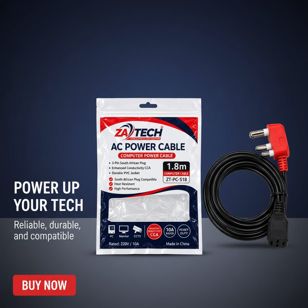 ZATECH 1.8M Computer Power Cable for PC