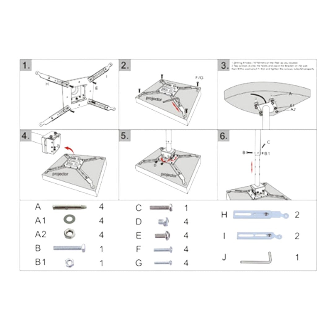 ZATECH Universal Projector Wall Mount