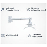 ZATECH universal projector wall mount with adjustable 30 to 60cm extension arm (view 3)