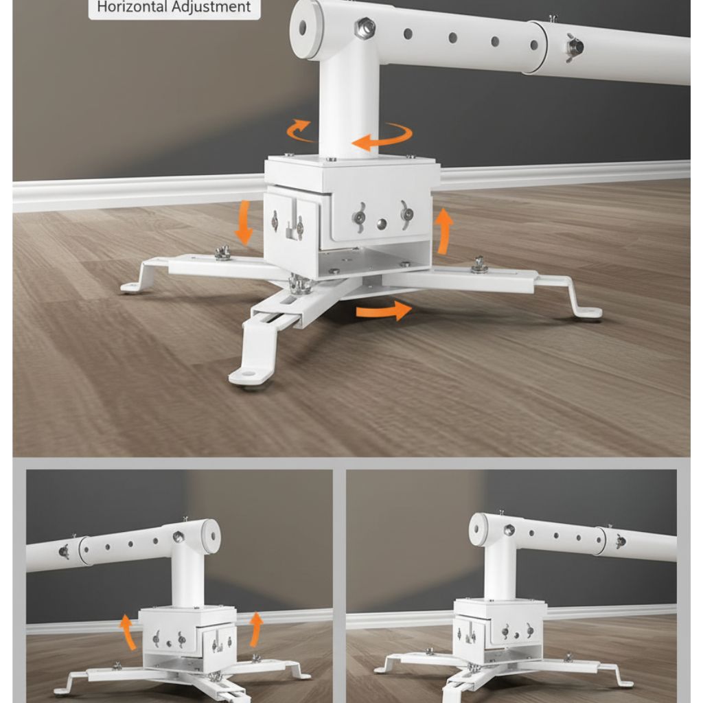 ZATECH universal projector wall mount with adjustable 30 to 60cm extension arm (view 4)