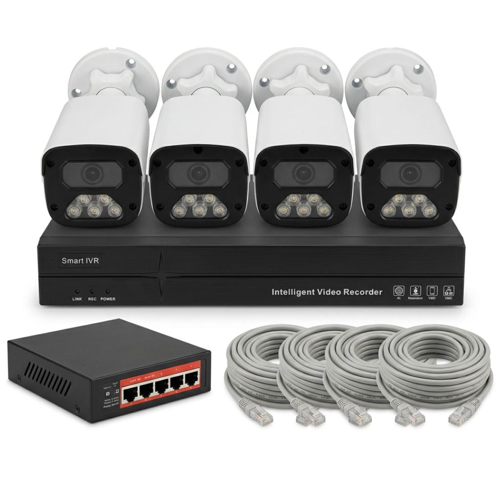 ZAVISION 4CH 8MP IP Full Colour CCTV