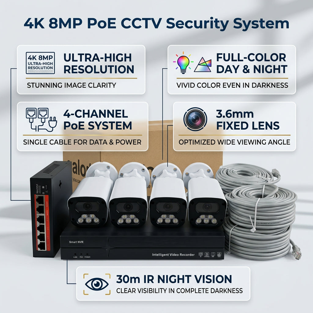 ZAVISION 4CH 8MP IP Full Colour CCTV – view 2