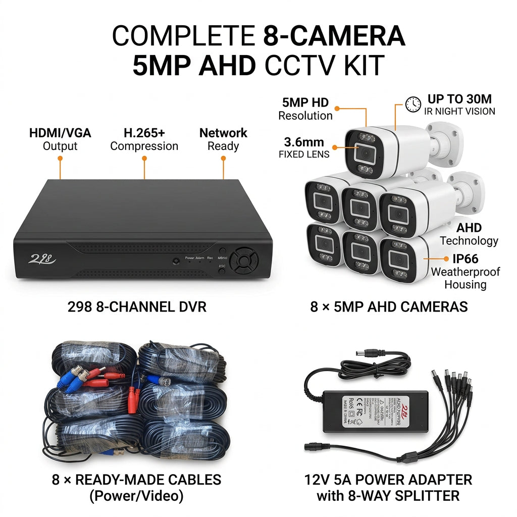 ZAVISION 8CH 5MP AHD Full Colour CCTV – view 3